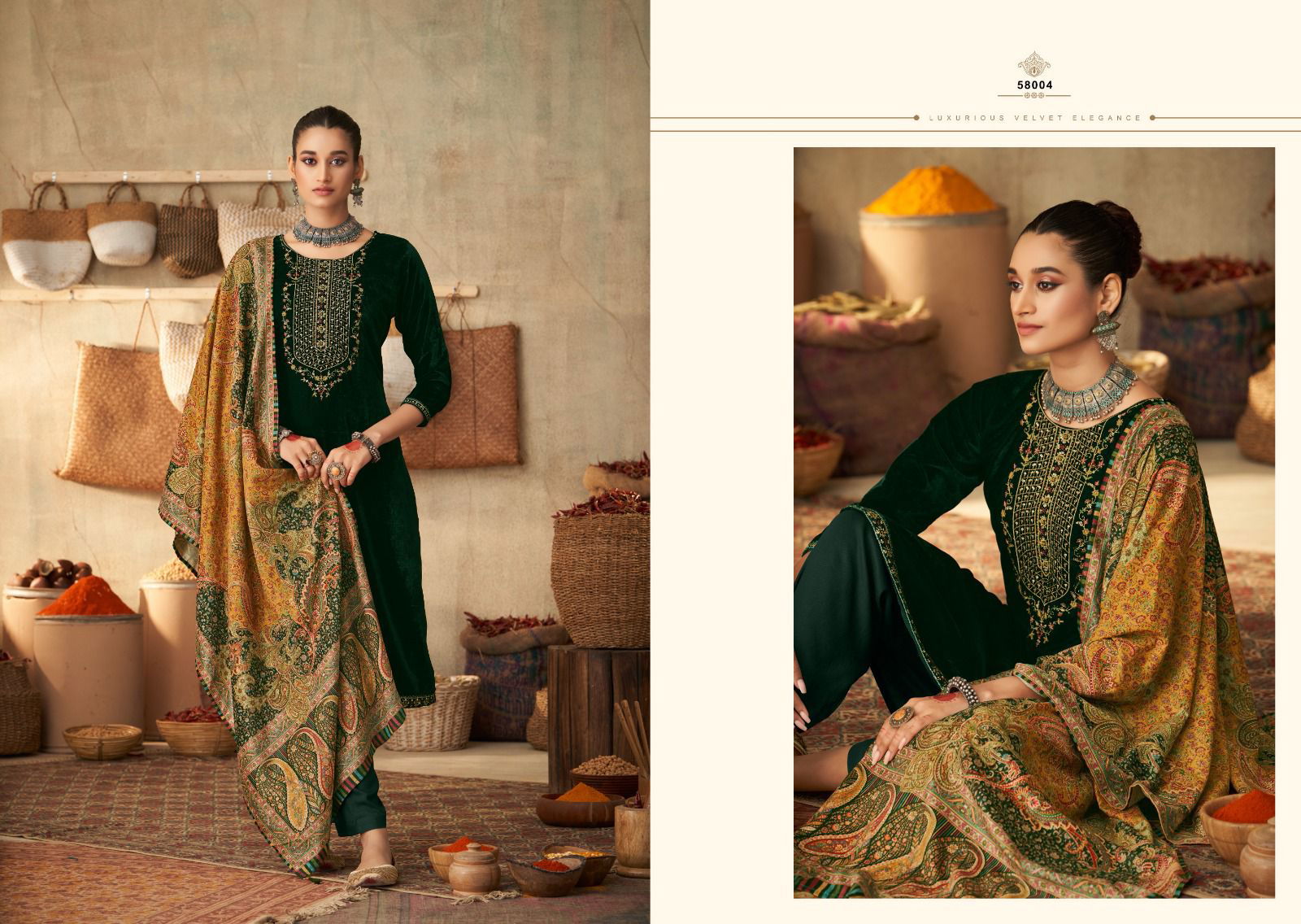 Bansuri By Nishant Pure Velvet Printed Designer Salwar Suits 